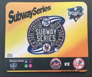 2000 World Series Subway Series Mousepad - York Yankees Vs Ny Mets Mlb