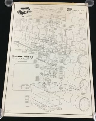Exploded Diagram / Schematic For Rollei Projektor P11 Ab Nr.  119.  820 Oem Poster