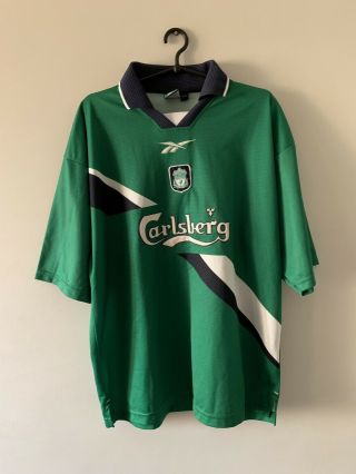 Liverpool Third Football Shirt 1999/2000 Football Jersey Reebok Green Size 42/44