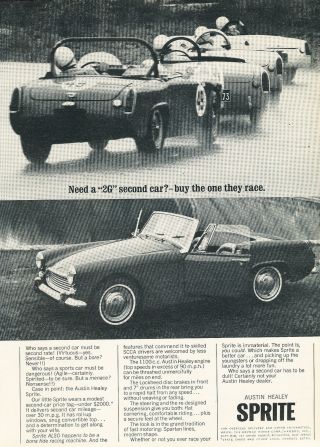 1964 1965 Austin Healey Sprite - Classic Vintage Advertisement Ad D125
