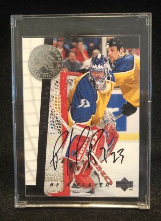 1995 - 96 Patrick Roy - Upper Deck Hockey - Be A Player Autographed Die Cut