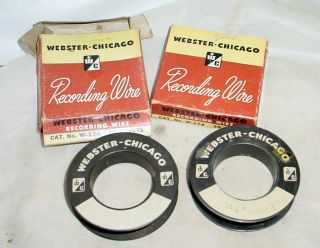 2 Webster Chicago Recording Wire Spools 1/2 Hour Each