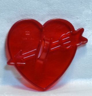 Hrm Vintage Red Plastic Cookie Cutter - Valentines Heart W/ Cupid 