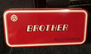 Vintage " Brother " Sewing Machine Accessories Tin Box