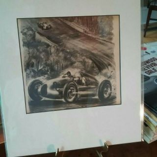 Vintage Print Auto Union Wins At Nurburgring.  1939 German Grand Prix Nuvolari