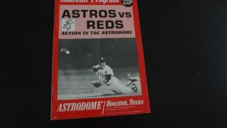 1968 Houston Astros Vs.  Cincinnati Reds Souvenir Program