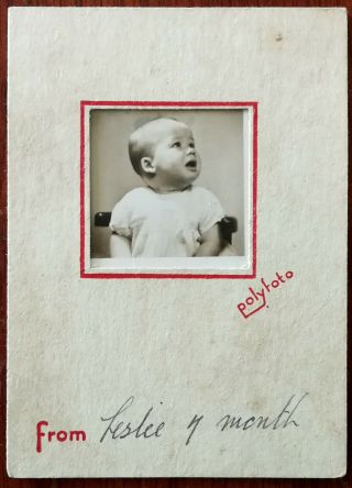 Polyfoto Vintage Photograph Of A Baby In Card Frame