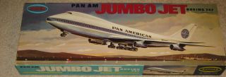 Vintage Aurora Pan - Am Boeing 747 " Jumbo Jet " Kit 361 - 250 1968 Issue