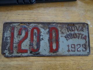 Vintage License Plate 1923 Nova Scotia Rat Rod Antique License Plate