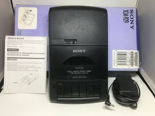 Vintage Sony Cassette Recorder Tcm929 With Power Adapter And Orginal Box