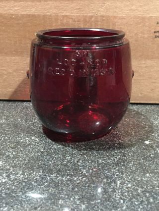 Vintage Dietz Little Wizard Lantern Glass Globe Red Ny Usa Shade
