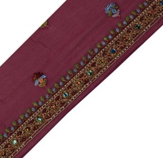 Vintage Saree Sewing Trim Indian Craft Border Hand Embroidered Beaded Lace