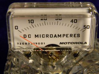 Vintage Motorola 50 MicroAmperes DC Panel Meter; No.  2 - 83319G01; Old Stock 2
