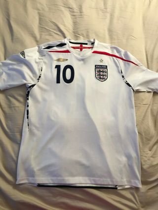 England Rooney Soccer Jersey Size XL Umbro 2007 - 2009 2
