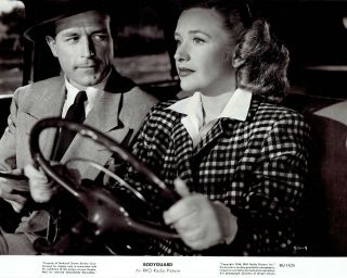 1948 Vintage Photo Actor Lawrence Tierney Priscilla Lane On Set " Bodyguard " Film