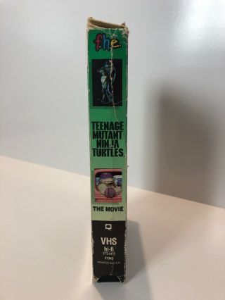 Vintage VHS 1990 Teenage Mutant Ninja Turtles The Movie - FHE VHS Tape. 3