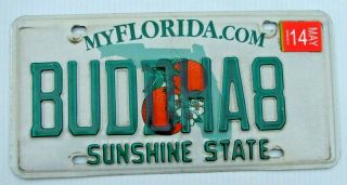 Florida Vanity Graphic Auto License Plate " Buddha 8 " Budha Budda Buda