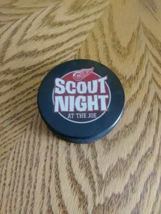 Red Wings Detroit Michigan Scout Night At The Joe Hockey Puck Souvenier