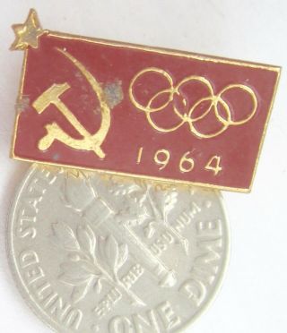 Old Tokyo Japan Insbruck Austria 1964 Olympic Pin Ussr Metal