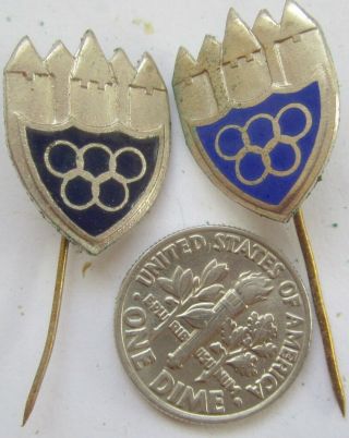 2 Old Olympic Pins Moscow Ussr 1980 Tallinn Estonia Yachting Brass Enamel
