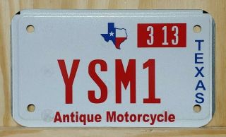 2013 Texas " Antique Motorcycle " License Plate Ysm1 Nos