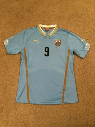 2014 Uruguay National Team Luis Suarez 9 Adult Large Puma Soccer Jersey Fifa