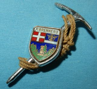 Vintage Brennero Alpine Skiing Climbing Ski Badge Austrian Tyrol Bavarian Pin