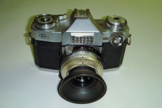 Zeiss Ikon Contaflex Sn U44341 - - Tessar 1:2.  8 F 50 - Lens - Hood - 35mm Film Camera - Nr
