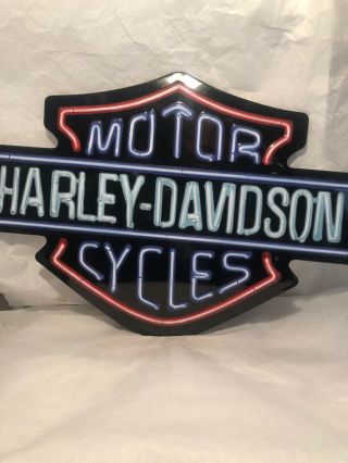 Harley - Davidson Neon Design Tin Metal Sign,  19” X12”