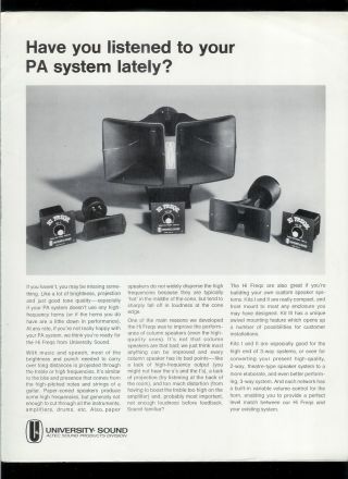 Rare Factory University Sound Pa Speaker System Brochure & Bonus Pages