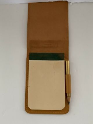 Vintage IBM Gold leather THINK notebook notepad and pencil early vintage THINK 3