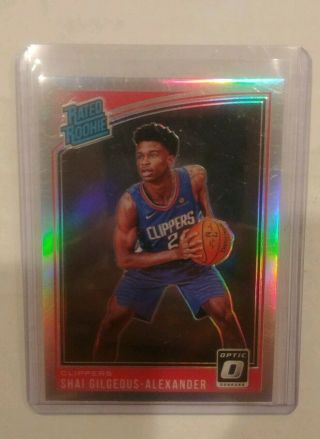 2018 19 Shai Gilgeous Alexander Optic Holo Rookie Rc Silver Refractor Sp