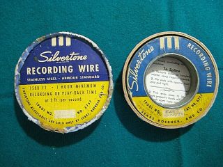 Silvertone Recording Wire 7500 Feet,  1 Hour Spool W/ Box