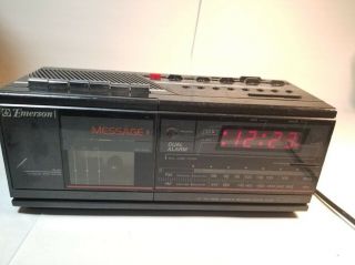 Vtg Emerson Alarm Clock Am/fm Radio Cassette Player Rc5810a.