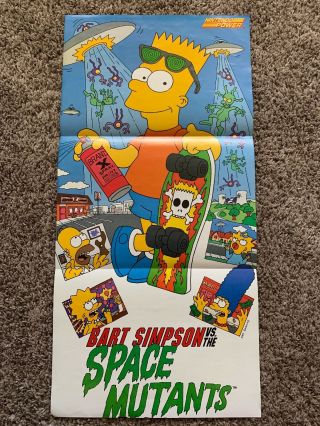 Bart Vs.  The Space Mutants Nes 1991 Nintendo Power Vintage Poster The Simpsons