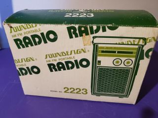 Vintage Soundesign Am/fm Portable Radio Leather 2223d.