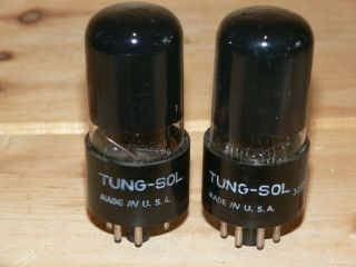 2 Tung - Sol 6v6gt Tubes (usa) Black Glass - Test Good
