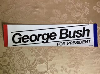 Vtg 1980 George Hw Bush President Bumper Sticker Nos 15 X 3.  5 "