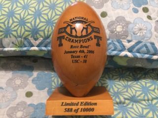 Texas Longhorns 2005 National Champions Wooden Football Trophy/limited Edition