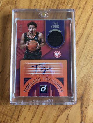 2018 Donruss Timeless Treasures Trae Young Auto Relic Rc 46/99