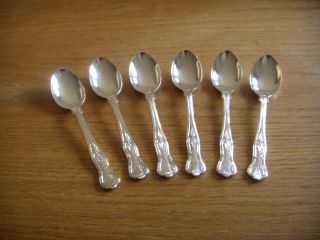 Vintage Set Of 6 Kings Pattern (a1 Quality) Coffee Spoons By Smith Seymour Ltd