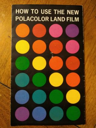 Polaroid Polacolor Land Film Instruction Booklet 850 900 Vintage Camera