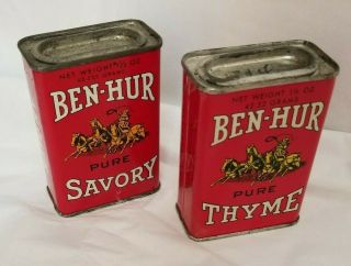 Vintage Ben - Hur Thyme & Savory Spice Tins