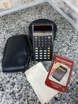 1975 Texas Instruments Sr - 51a Slide Rule Calculator W/case Needs Battery