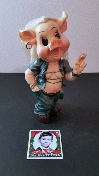 Vintage Hippie Pig With Pierced Ear & Chains.  Bizarre Mr.  Stuff Holiday