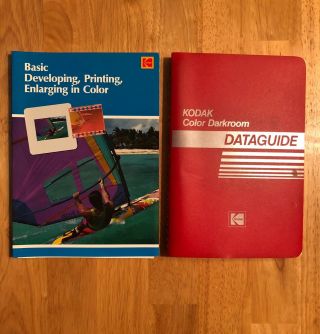 (2) Kodak Film Developing Books Kodak Color Darkroom Dataguide,  Basic Develop