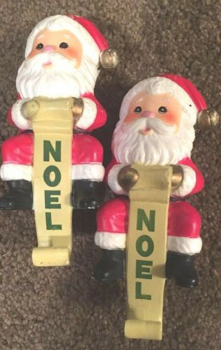 Vintage Santa Stocking Holder Set Of Two
