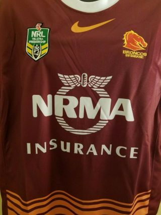 Brisbane Broncos National Rugby League NRL Nike Jersey Gently Size 3XL 3