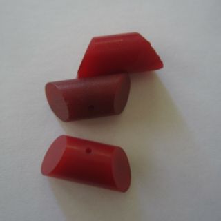3 X Vintage Chunky Red Bakelite Buttons 1940s 1 Hole 25mm