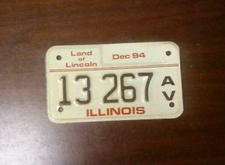 1994 Illinois Motorcycle Antique Vehicle License Plate (13 - 267 Av)